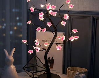 Cherry Blossom Bonsai Tree Lamp | Pink Flower LED Light | Blossom desk lamp | Cherry tree lamp