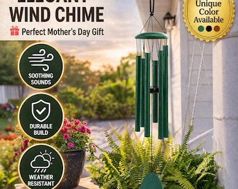 Deep Tone Aluminum Wind Chime | 26" Outdoor Garden Patio Balcony Decor