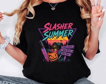 Slasher Summer PNG, Retro Horror Camp PNG, 80s Hallowee, Spooky Camp Image, Vintage Slasher Aesthetic Image