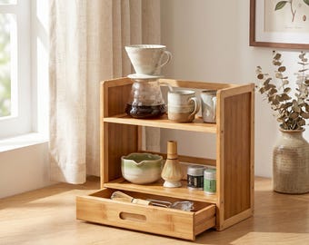 Bamboo Utensil Holder Kitchen Organizer Wooden Countertop Storage Crock Eco Friendly Kitchen Decor