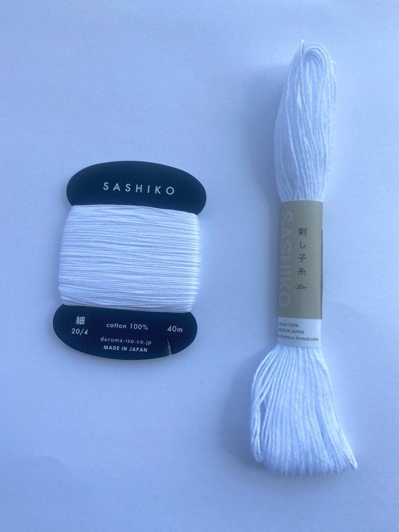 Zestaw do haftu Sashiko | Japoński zestaw do haftu z igłami Misuya, arkuszami do haftu i ściegiem, nicią Daruma, tkaniną dżinsową | Wyprodukowano w Japonii zdjęcie 17