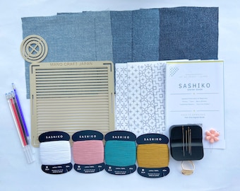 Japanese Sashiko Kit: Visible Mending Embroidery Starter Set (Made in Japan)