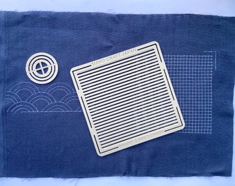 Sashiko Schablonen Set 2 | Grid & Traditionelle Muster Vorlagen | Seigaiha Shippo Fundo | Eco PLA 3D Gedruckt