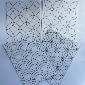 Zestaw do haftu Sashiko | Japoński zestaw do haftu z igłami Misuya, arkuszami do haftu i ściegiem, nicią Daruma, tkaniną dżinsową | Wyprodukowano w Japonii zdjęcie 7