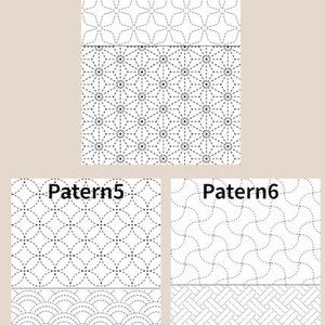 May include: A collection of six distinct geometric patterns labelled Patern4, Patern5, and Patern6. Each design features black dashed lines on a white background, showcasing star, hexagonal, circular, wave, and woven grid motifs in a grid layout.