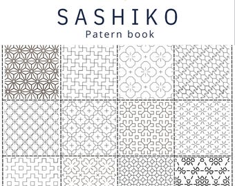 Sashiko Pattern Book PDF | 20 Japanese Embroidery Designs | Hitomezashi | Printable Templates Download
