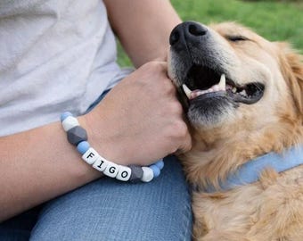 Custom Dog Name Bracelet – Silicone Bead Pet Lover Accessory