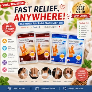 Counterpain Varma Smärtlindrande Plåster | Japanskt Muskelplåster Set (4-pack)