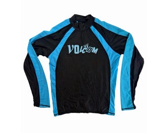 Volcom Men's Anti-UV Blue Long Sleeve T-Shirt Polyester Stretch, Size M