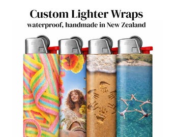 Custom Photo Lighter Wrap | Personalised Lighter Sticker | Upload Your Design | Waterproof Bic Lighter Cover | Unique Gift