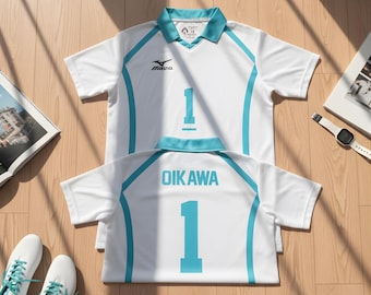 Koszulka Haikyuu Aoba z niestandardowym imieniem i numerem – koszulka do siatkówki anime, koszulka cosplay unisex, prezent dla Otaku