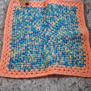 Handmade Crochet Pet Blanket 16"x16" Small Square