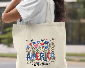 Usa 4th of July Tote Bag, America 2026 Bag