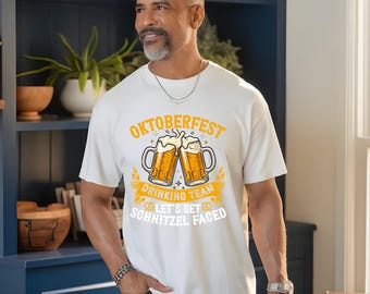 Oktoberfest Drinking Team T-Shirt | Lets Get Schnitzel Faced Funny Beer Party Graphic Tee