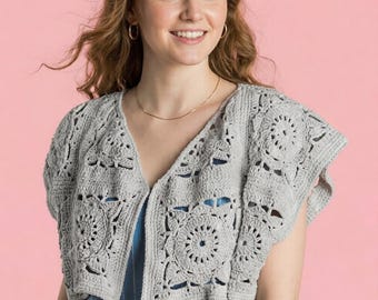 かぎ針編みモチーフのボレロパターン、ボヘミアンレースカーディガン、グランマスクエア服、レディーストップス、サマーカーディガン