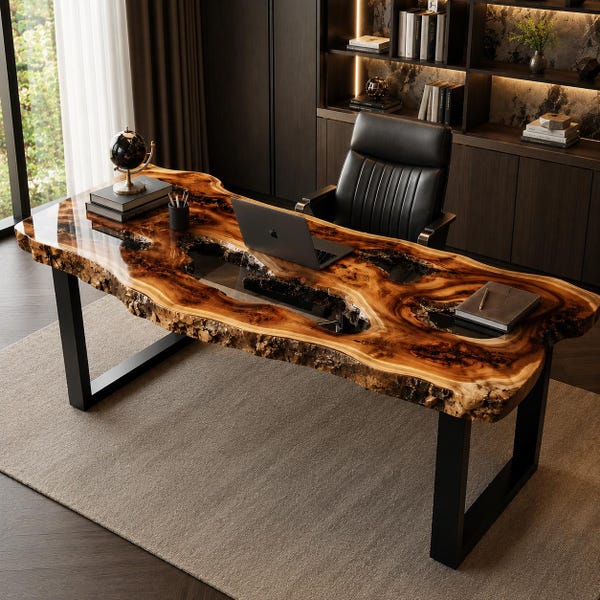 Live Edge Desk - Etsy