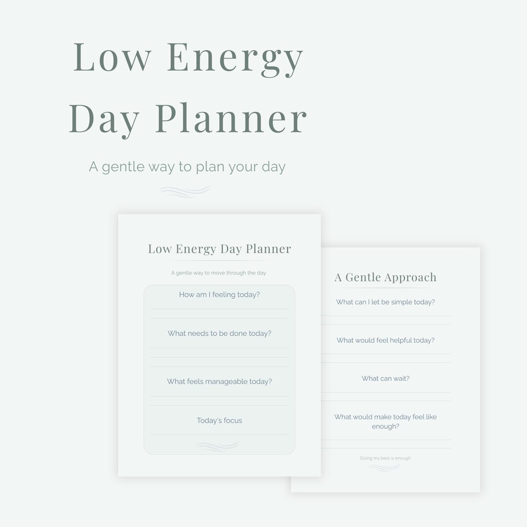 Low Energy Day Planner | Gentle Productivity - Etsy
