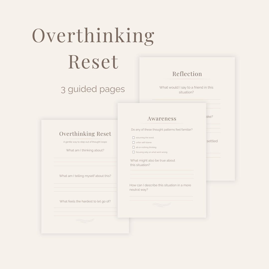 Overthinking Reset | Printable Worksheet | Digital Download - Etsy