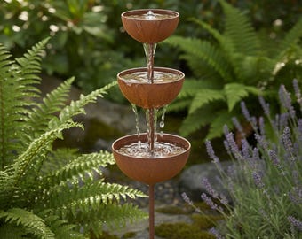 Bee Butterfly Water Station Garden Stake, Metal Bird Bath Feeder Outdoor Patio Decor