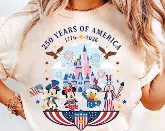 Mickey Mouse 250 Years Shirt, America 250th Anniversary Tee, Patriotic Disney Graphic Sweatshirt, National Holiday Outfit