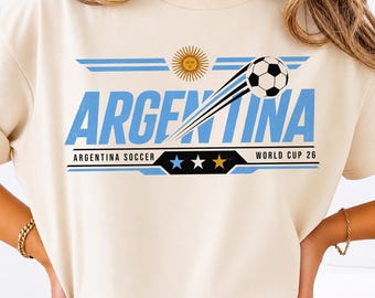 Retro Argentinië voetbalwereld vintage comfort kleuren shirt
