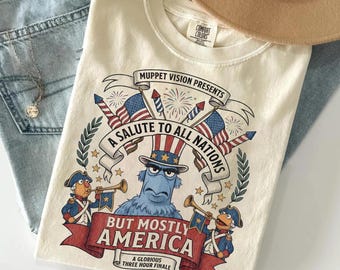 A Salute To All Nations But Mostly America Muppets T-Shirt, Sam The Eagle Patriotic Shirt
