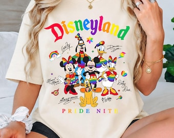 Disneyland Pride Nite Shirt, Rainbow Mickey and Friends Tee,Disneyland Human Rights Gay Lesbian Support shirt