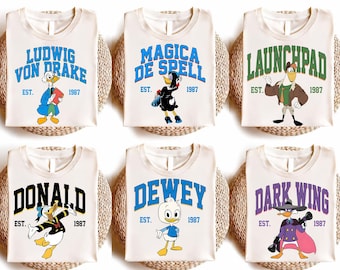 Disney DuckTales Charaktere T-Shirt, Disneyland Familie Passendes Shirt, Magic Kingdom T-Shirt, BTW Epcot Freizeitpark