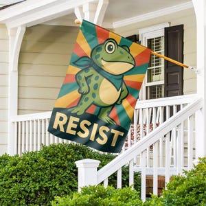 Digital Flag, Resist Portland Frog Protest Garden Flag Resist Frog ICE Garden Flag, Digital File ONLY,  Instant File Download
