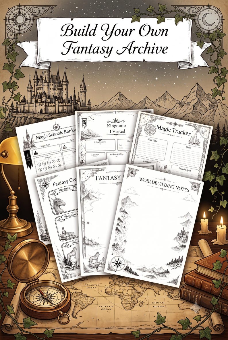 Fantasy Reading Journal | Book Tracker, Review Planner, Challenge ...