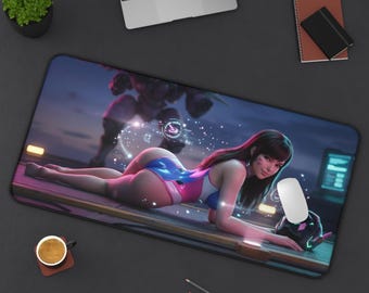 DVa Mouse Pad, Overwatch Desk Mat, Gaming Mouse Pad, Large Mouse Pad, Gamer Desk Setup, Gift for Gamer