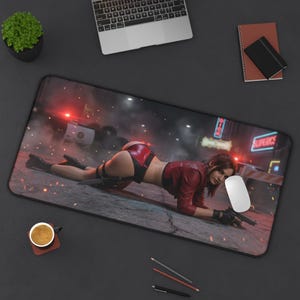 Claire Redfield Mouse Pad, Resident Evil Desk Mat, Gaming Mouse Pad, Large Mouse Pad, Gamer Desk Setup, Gift for Gamer
