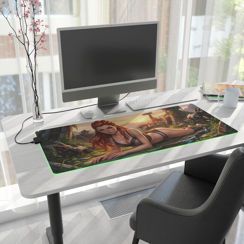 Aloy Desk Mat LED RGB, Horizon Mouse Pad, Gaming Desk Setup, Large Mousepad, RGB Desk Mat, Gift for Gamer image 13