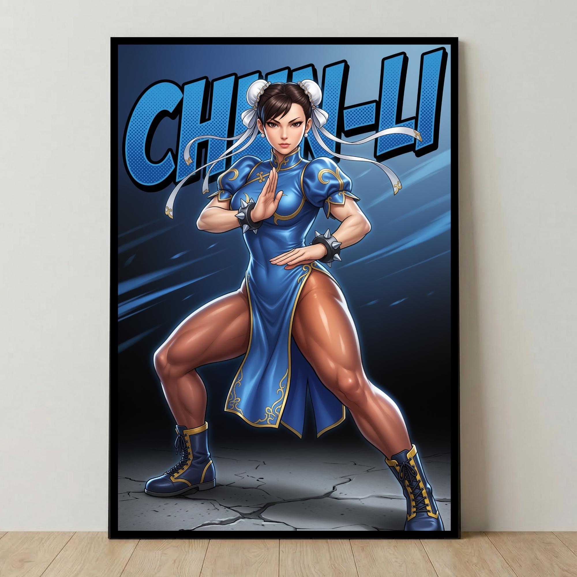 Large Chin Li Poster Chun Li Poster, Street Fighter Wall Art, Video Game Poster, Gaming Room ...