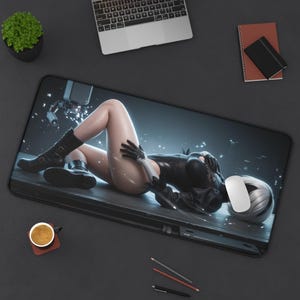 2B Desk Mat, NieR Automata Mouse Pad, Large Gaming Mouse Pad, Extended Desk Mat, Anime Desk Mat, Gamer Setup