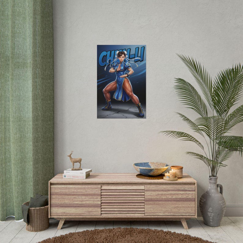 Large Chin Li Poster Chun Li Poster, Street Fighter Wall Art, Video Game Poster, Gaming Room ...