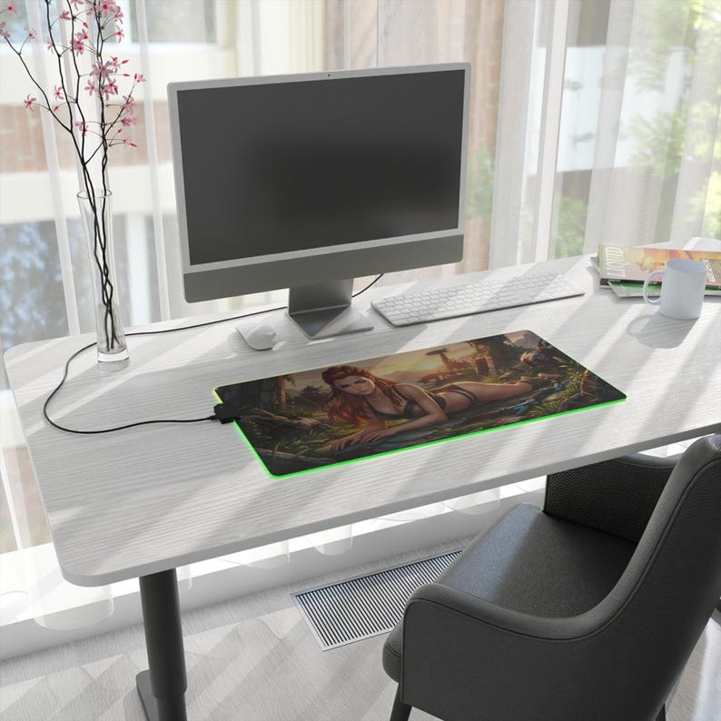 Aloy Desk Mat LED RGB, Horizon Mouse Pad, Gaming Desk Setup, Large Mousepad, RGB Desk Mat, Gift for Gamer image 11