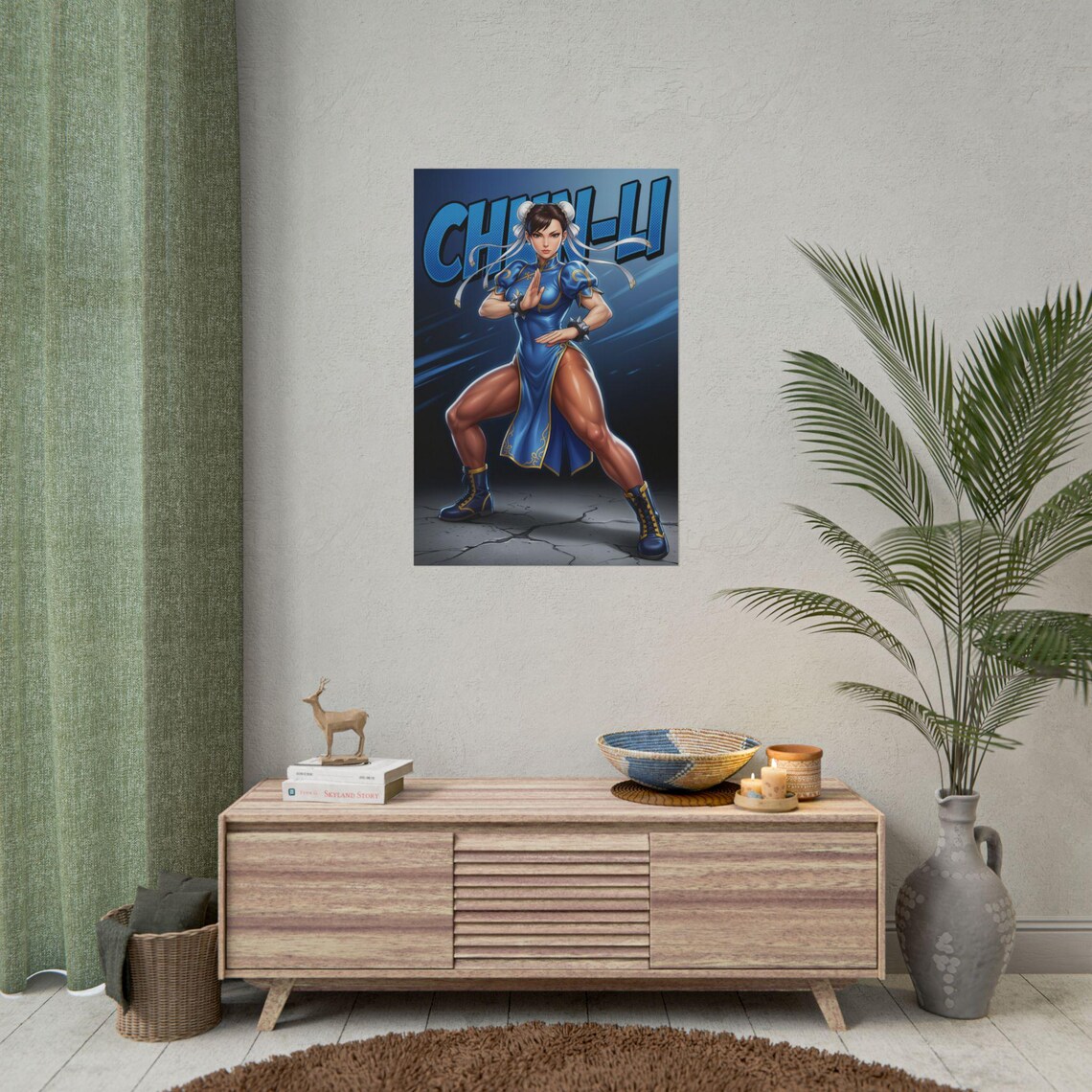 Chun Li Poster, Street Fighter Wall Art, Video Game Poster, Gaming Room ...