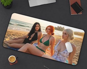 Yennefer Schreibtischmatte, The Witcher Mauspad, Großes Gaming Mauspad, erweiterte Schreibtischmatte, Fantasy Schreibtischsetup, Gamer Geschenk