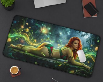 Poison Ivy Mouse Pad, DC Desk Mat, Gaming Mouse Pad, Large Mouse Pad, Gamer Desk Setup, Gift for Gamer