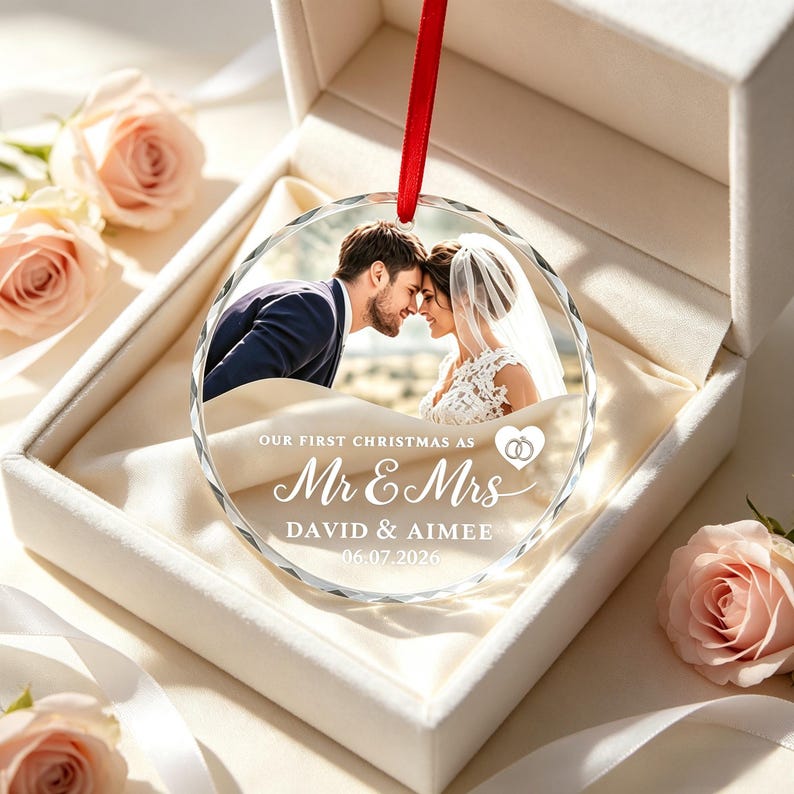 Personalized First Christmas Married Ornament 2026 – 3 Inch Custom Mr Personalized First Christmas Married Ornament 2026 – 3 Inch Custom Mr