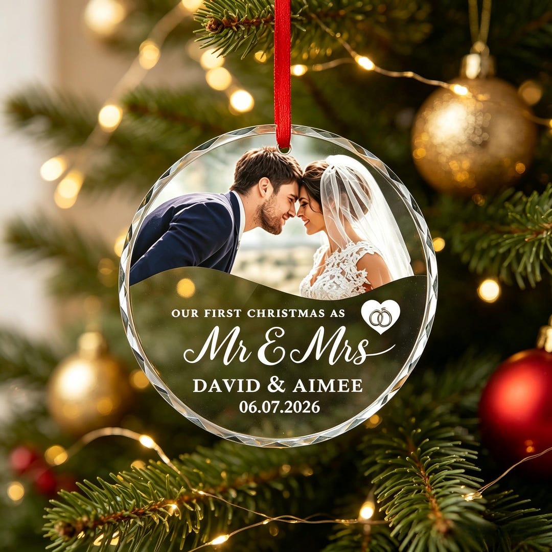 Personalized First Christmas Married Ornament 2026 – 3 Inch Custom Mr Personalized First Christmas Married Ornament 2026 – 3 Inch Custom Mr