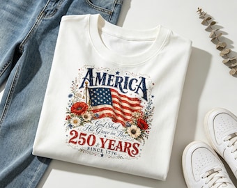 America 250 Years Christian Patriotic Shirt, God Shed His Grace on Thee Tee, Faith and Freedom Shirt, USA 1776 2026 Anniversary T Shirt