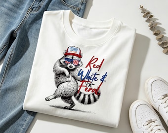 Feral Raccoon Shirt, Funny Patriotic Raccoon Tee, Fourth of July Shirt, USA Independence Day Tee, America 250 Years Celebration Gift
