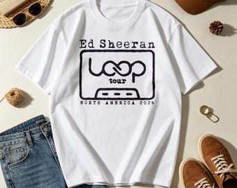 Camiseta de la gira Loop Tour 2026 de Ed Sheeran, camiseta de la gira por Norteamérica, regalo para fans de Ed Sheeran y amantes de la música.