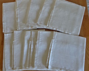 French damask napkins, 10 unused vintage serviettes