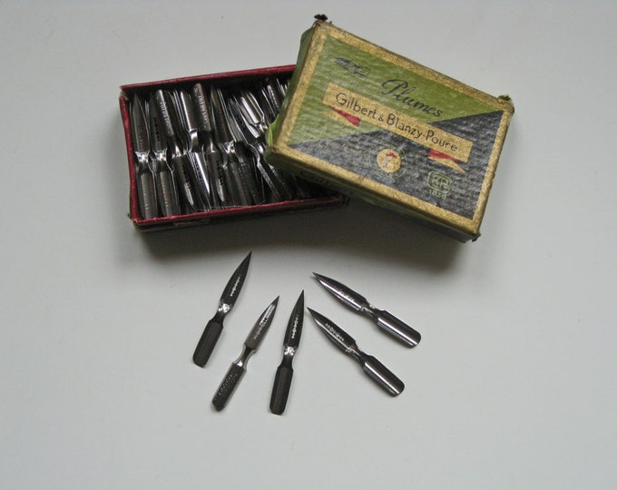 French Pen Nibs Over 100 Calligraphy Quill Nibs in Original Etsy