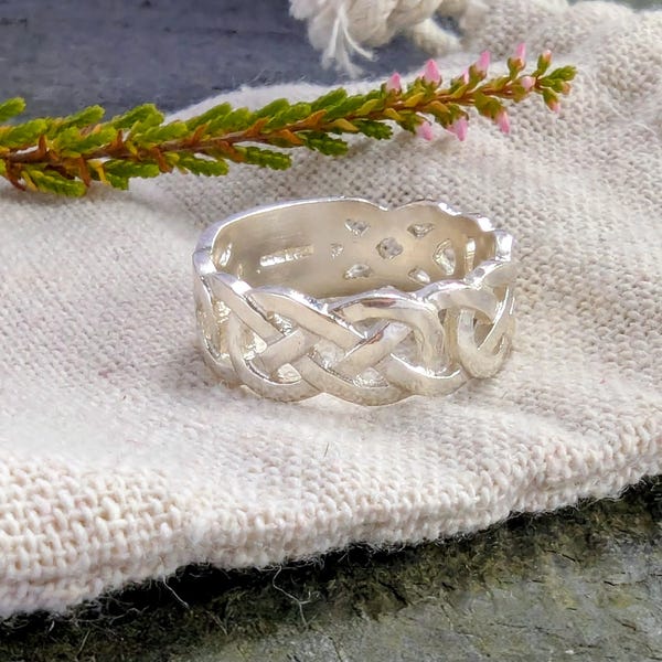 Sterling Silver Celtic Knot Ring. Made in my Workshop in Scotland Alba Cara Jewellery