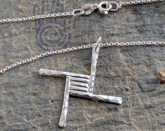 Handmade Sterling Silver St Brigid's Cross Pendant: Scottish Celtic Jewelry