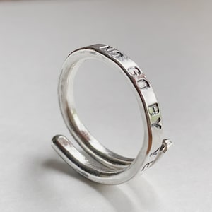 Recycled Sterling Silver SCOTS Language Ring. Made in my Workshop in Scotland Alba Cara Jewellery